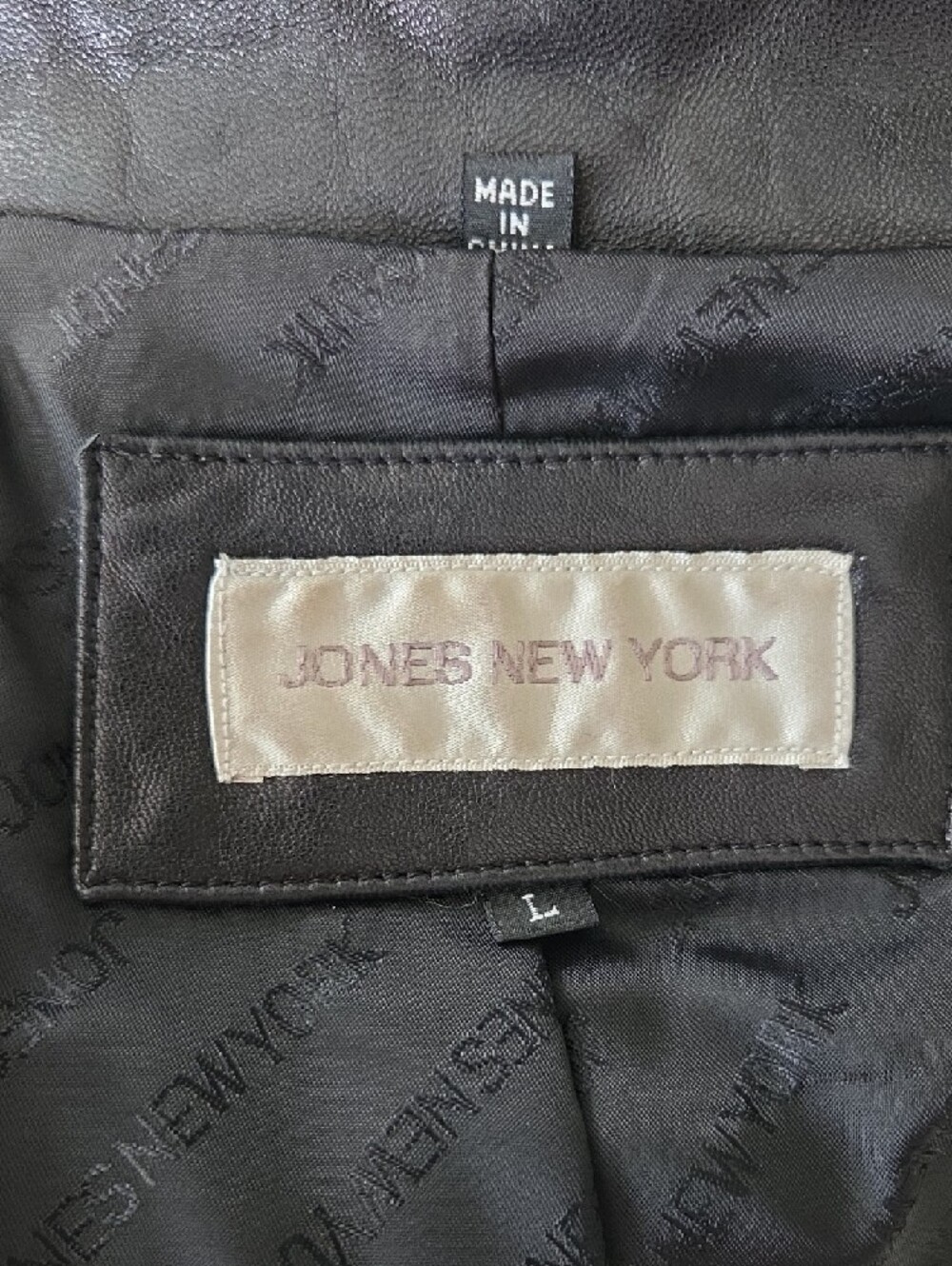 Jones New York Black Leather Button-Front Coat - Picture 6 of 9